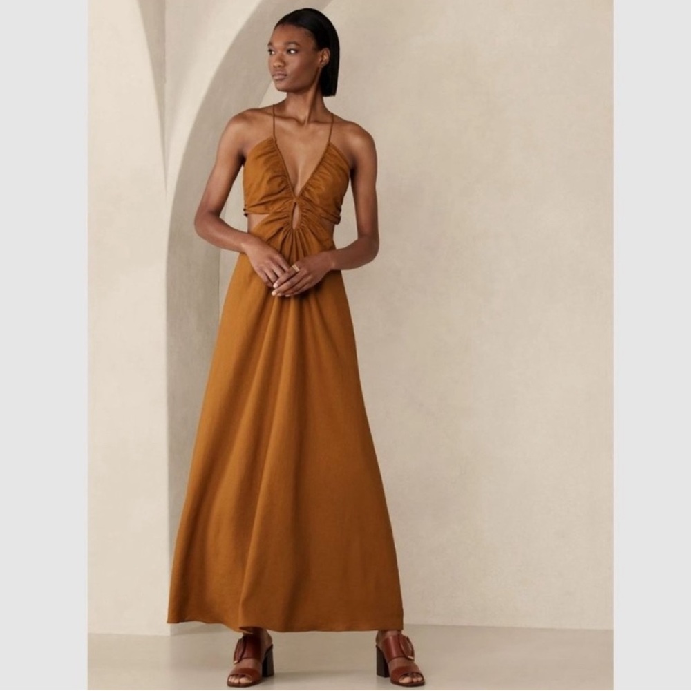 Banana Republic Linen Blend Manon Maxi Dress